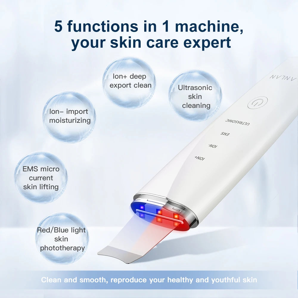 Ultrasonic Skin Scrubber - Face Cleaner Peeling Machine
